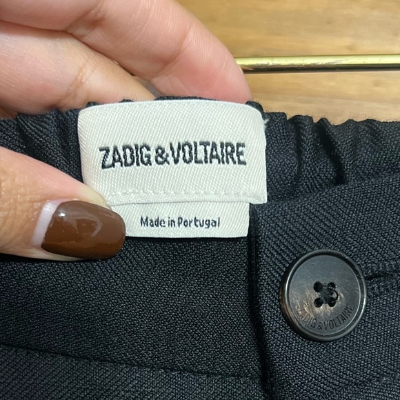 Zadig & Voltaire woman's trouser pants color black size 36 - Picture 3 of 8